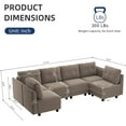 thumbnail image 2 of LLappuil Modular Sectional Sofa, Convertible 112" U Shaped Sectional Couch with Storage, Modular Sectional Sofa Couch for Living Room, Velvet 6 Seat Sectional Sofa Brown, 2 of 9