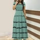 thumbnail image 5 of Vestido de Manga Corta para Mujeres Sexy Impreso Cuello en V Vestido Largo Delgado, Moda de las Señoras para la Primavera Y el Verano, 5 of 5