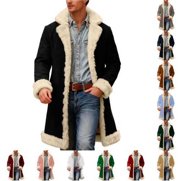 Men's Winter Solid Color Anorak Coat Warm Casual Jacket for Cold Weather Indoor and Outdoor
