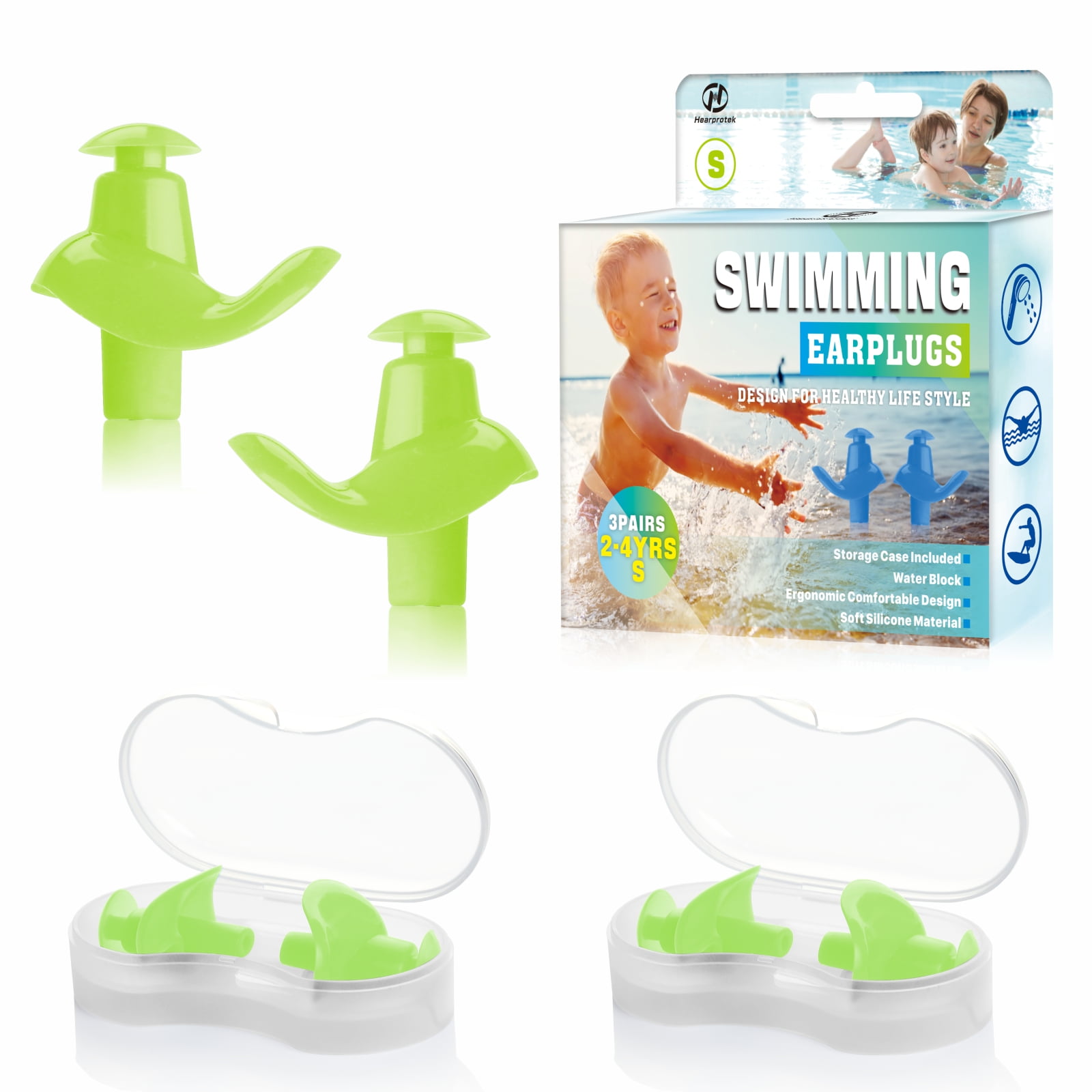 3 Pairs Waterproof Swimming Earplugs Silicone Swim Ear Plug Chic  AaGVx Hono` 