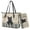 Beige-Black Cat Musical Note, variant on Dragonfly Print Satchel Purse for Women, Sunflowers Stars Print Shoulder Bag Purse with Adjustable Strap, Waterproof Leather Tote Handbag Set for Travel, Black