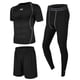 thumbnail image 2 of 3 en 1 Chándal para hombre Dance Gym Camiseta de compresión Pantalones Ropa deportiva Entrenamiento Negro m Sunnimix Chándal transpirable para hombre, 2 of 8