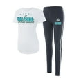 thumbnail image 4 of Women's Concepts Sport White/Charcoal Miami Dolphins Sonata Short Sleeve Top & Leggings Set, 4 of 6
