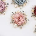 thumbnail image 5 of Rose Brooches for Women, Exquisite Satin Fabric Flower Lapel Pins Retro and Elegant Pearl Brooches Dress Set Accessories Wedding Bride Jewelry, 5 of 7