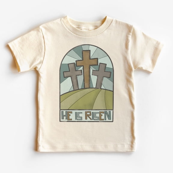 He Is Risen Easter Toddler Shirt Christian Kid'S Clothing Jesus Shirt Three Days Cross Tee Boho Kids & Youth Shirts TODDLER SHORT SLEEVE TEE BELLA CANVAS 3001T
