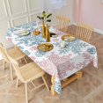 thumbnail image 2 of Blue and Pink Christmas Snowflake Pattern Rectangle Tablecloth 60"x120",Waterproof Polyester Rectangle Table Cloth, Wipeable Spillproof Polyester Tablecloth for Dining, Camping, Indoor and Outdoor, 2 of 6