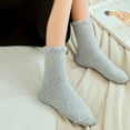thumbnail image 3 of FAZVAOO Fuzzy Socks for Women Crew Fleece Warm Sleep Socks Gray, 3 of 3