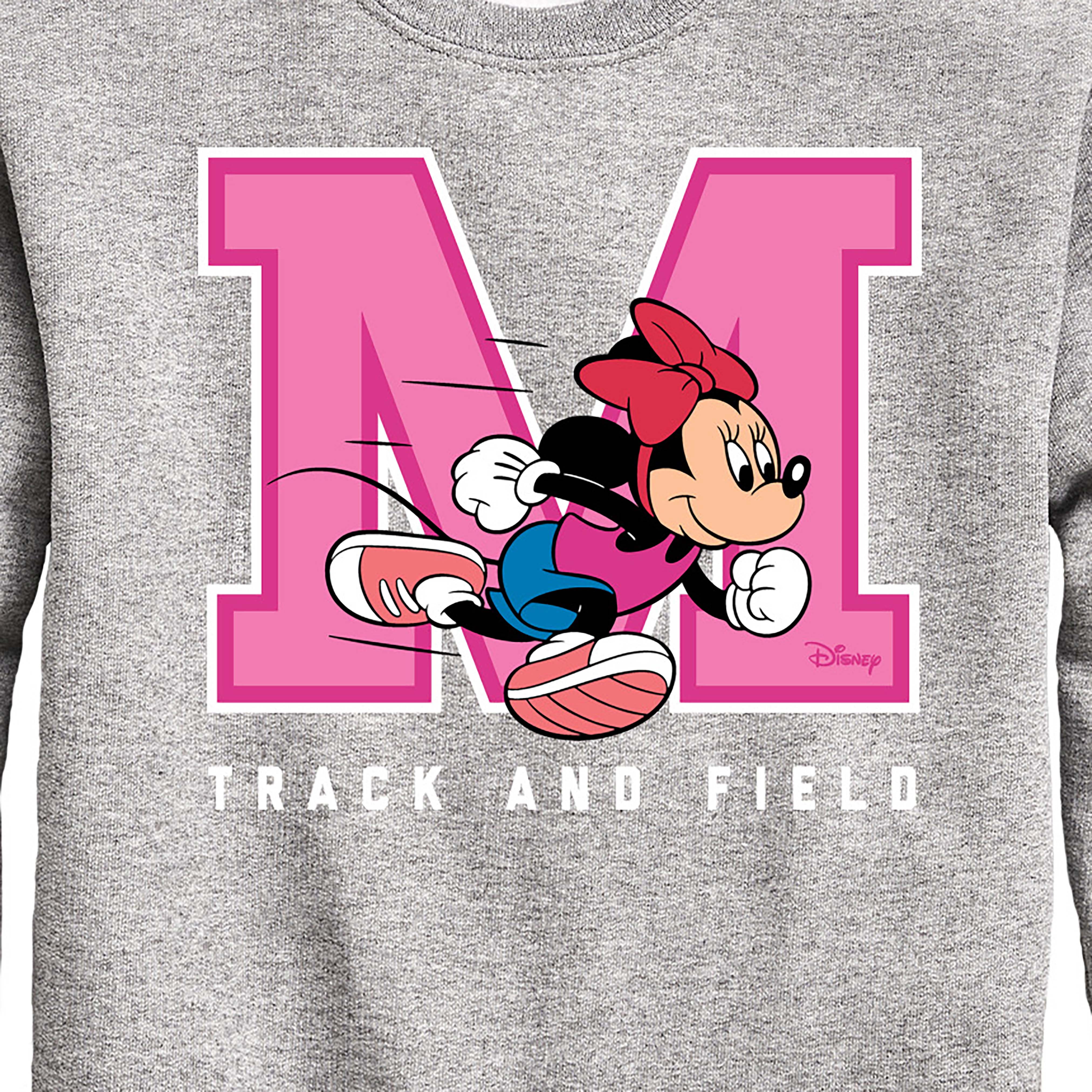Disney - Minnie Track And Field - Toddler And Youth Crewneck Fleece Sweatshirt