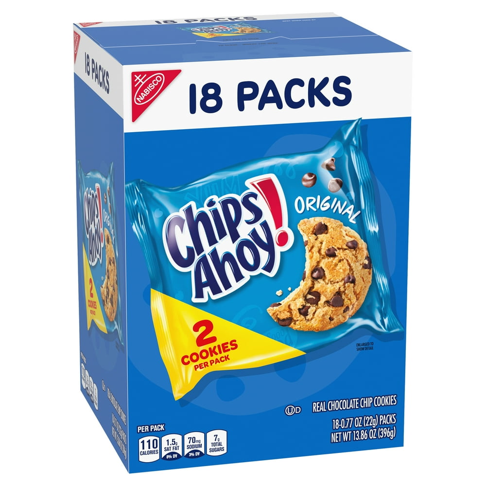 CHIPS AHOY! Original Chocolate Chip Cookies, 18 Snack Packs (2 cookies