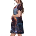 thumbnail image 2 of Balery Lazy Stone Bear Vestidos sueltos de manga corta para mujer, vestidos de verano 2025, vestidos casuales de corte A con vuelo., 2 of 6