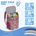 thumbnail image 6 of Travel Cooler Bag - Pioneer Flower Floral Print Pattern Camping Beer Cooler Backpack with Bottle Opener- Waterproof Insulated Picnic Backpacks - Cooler Bag for Beach, 6 of 6