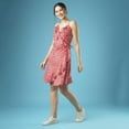 thumbnail image 2 of Globus Women Polka Dots Frilled Wrap-Neck Strappy Shoulder Waist Tie-Up Fit & Flare Dress, 2 of 5