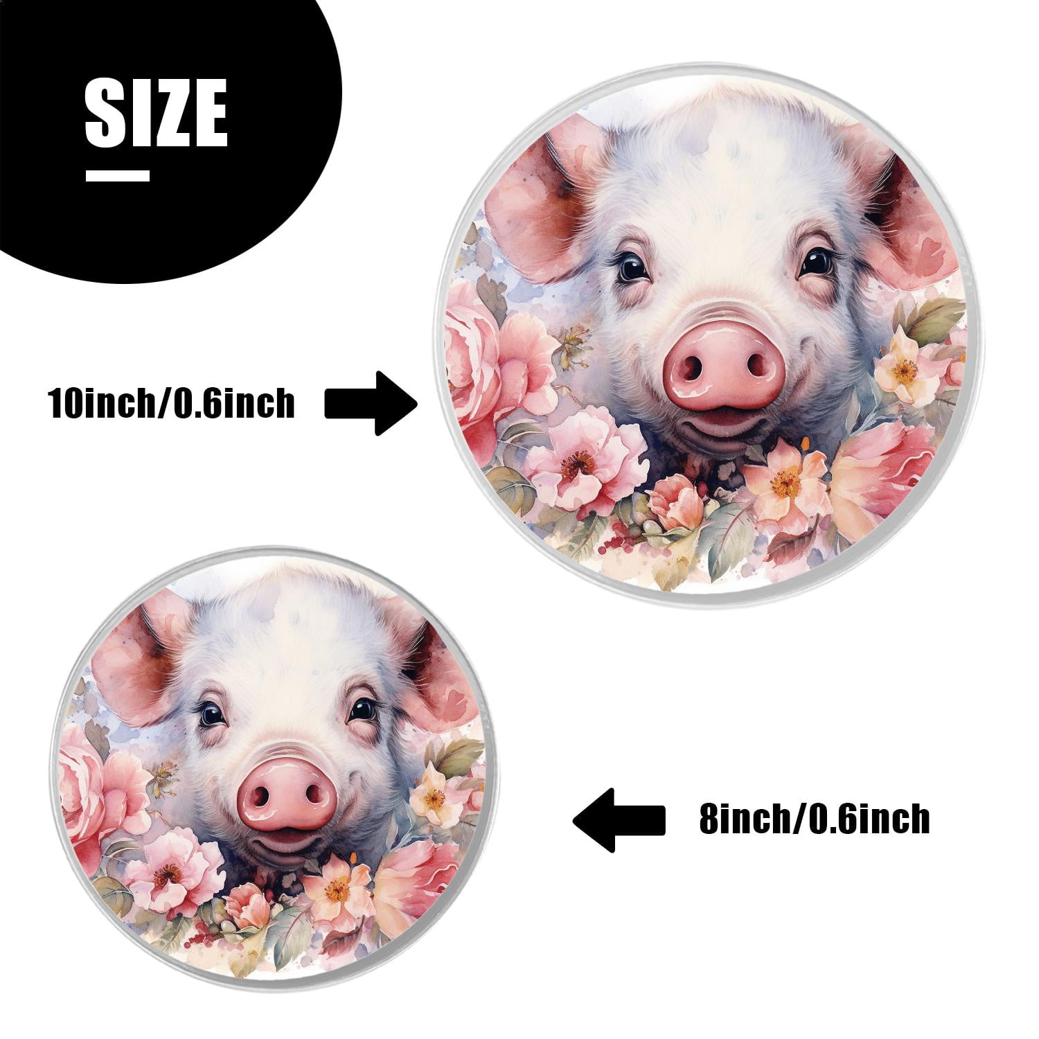 Stove Burner Covers 4 Pcs for ,Pink Pig drawing, Round Gas Stove Burner Cover 8Inch And 10Inch