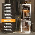 thumbnail image 4 of Hasipu 56" x 20" Full Length Mirror with Lights, LED Floor Standing & Wall Mounted Black Dressing Mirror for Bedroom, Living Room, Cloakroom, 4 of 7