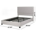 thumbnail image 5 of Benjara Amare Platform Queen Size Bed, Button Tufted Light Gray Polyester, 5 of 5