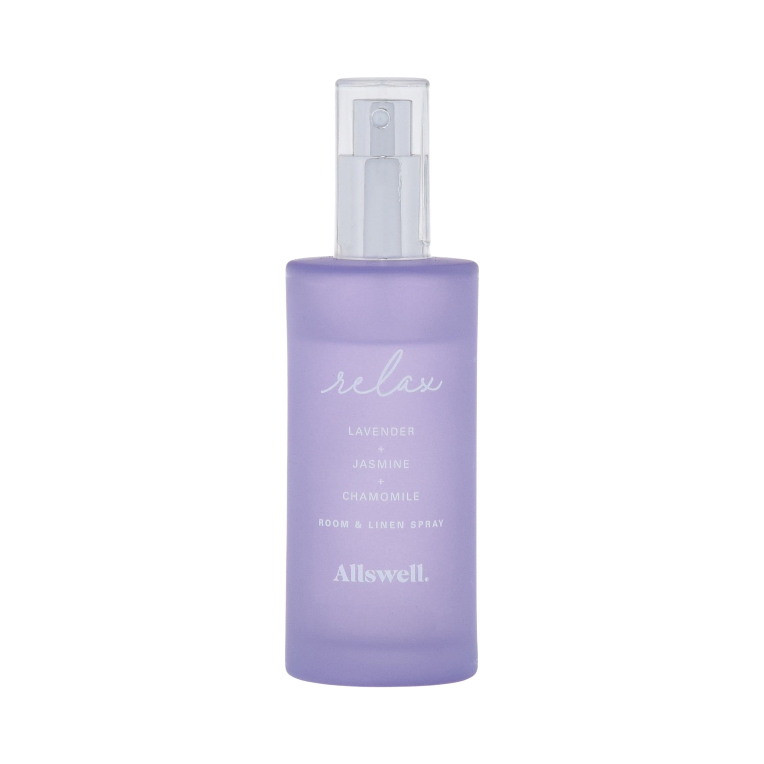 Allswell Relax (Lavender + Jasmine + Chamomile) Scented Room and Linen Spray 3.4 Fl Oz (100mL).