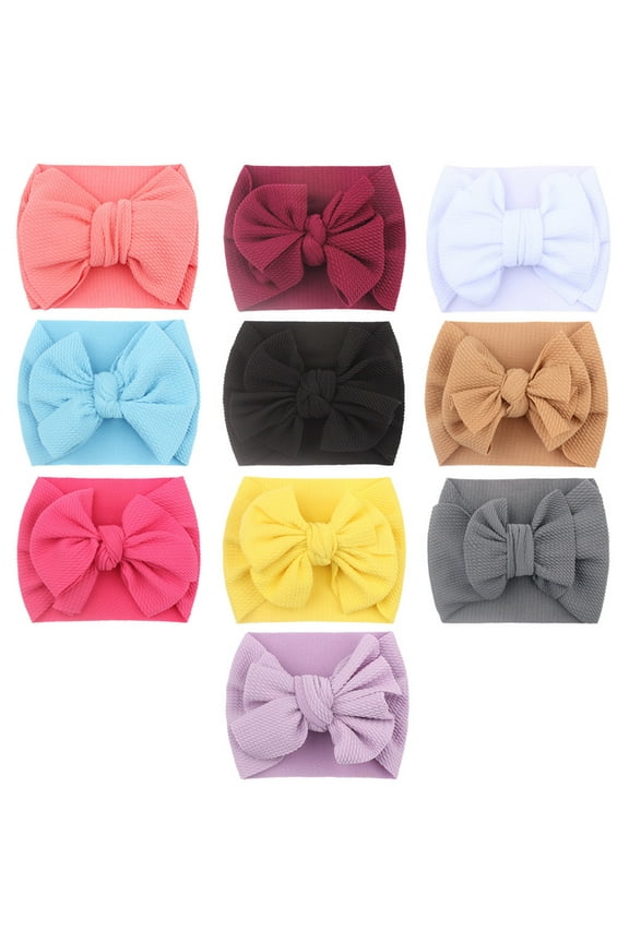 10 Pack Bow Knot Headband for Baby Soft Big Flower Hairband Newborn Infant Soft Skin Friendly Headwraps Toddler Hair Accessories for Photography