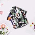 thumbnail image 2 of Camisa Hombre Top de camisa con estampado de solapa de manga corta informal de primavera y verano para hombre (Green, 4XL), 2 of 6