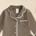 thumbnail image 4 of Ulanda Baby Button Down Pajamas Set Shirt and Pants Toddler Cotton Pjs Long Sleeve Sleepwear (Brown, 6-12 Months), 4 of 4