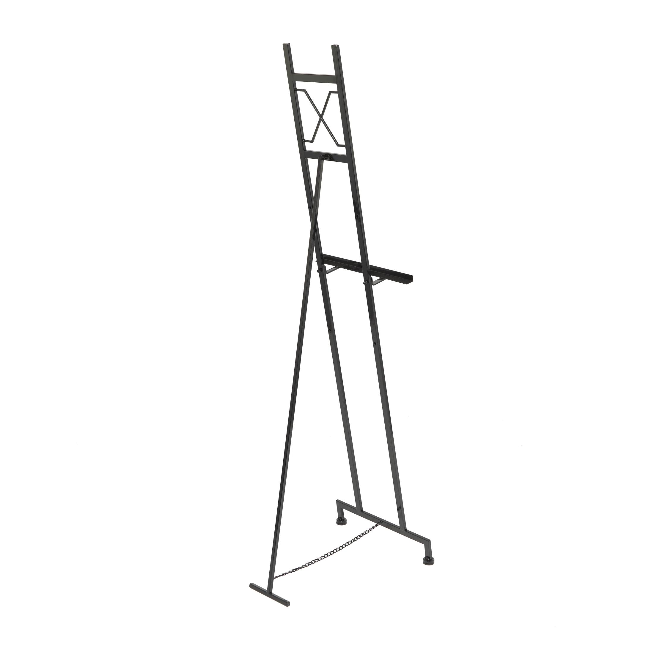 DecMode 16" x 57" Black Metal Tall Adjustable Floor 3 Tier Easel, 1-Piece