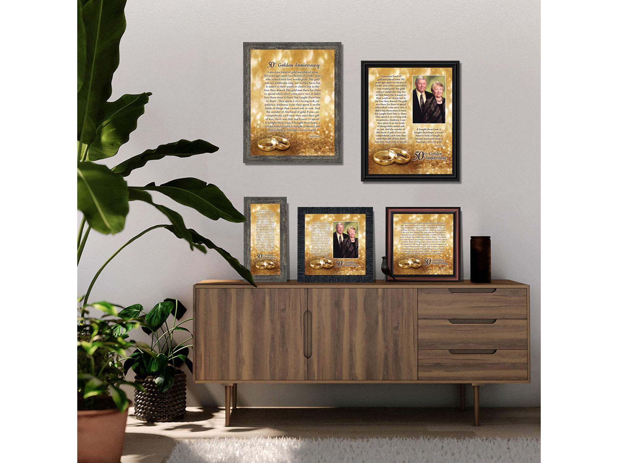 50th Wedding Anniversary Gifts for Parents, 50th Anniversary Decorations for Party, Golden Anniversary 50 Year Gifts, 50th Anniversary Gifts for Couples, Gift with 50th Anniversary Card 7318CH - image 4 of 8