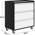 thumbnail image 3 of Towallmark 3 Drawer Metal Storage Cabinet,&nbsp;Heavy Duty Rolling Tool Cart With 4 Wheels, Mobile Tool Chest Organizer For Garage, Workshop, Home, Office, Warehouse, 3 of 6