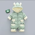 thumbnail image 6 of KYAIGUO Baby Girls Snowsuit 6-24 Months Infant Boys down Jacket Hooded Romper Jumpsuit Onesies Winter Thicken Bodysuit Outwear, 6 of 9