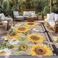 thumbnail image 2 of Farmhouse Sunflowers Outdoor Rug for Patio/Deck/Porch, Non-Slip Large Area Rug 4 x 6 Ft, Rustic Barn Doors Flowers Butterfly Wooden Indoor Outdoor Rugs Washable Area Rugs, Camping Rug Carpet Runner, 2 of 8
