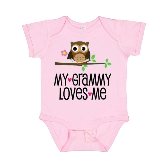 Inktastic Grammy Loves Me Grandchild Owl Girls Baby Bodysuit