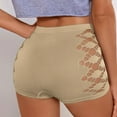 thumbnail image 5 of Sakmal Women's Panties Boxers High Waisted Boyshorts Panties Beige No Show Women's Underwear L, 5 of 7