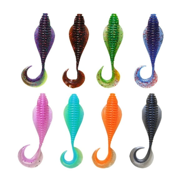 8 señuelos de pesca blandos, cebos de pesca, señuelos de natación, regalos, equipo realista, blandos para nadar para perca, trucha, perca