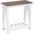 thumbnail image 4 of Farmhouse End Table, Rustic Vintage Narrow End Side Table with Storage Shelf for Small Spaces, Nightstand Sofa Table for Living Room, Bedroom White, 4 of 4