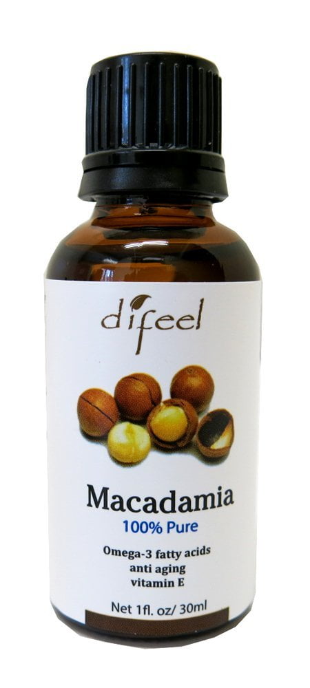 Difeel Essential Oils 100% Pure Macadamia Oil with Antioxidants 1 oz