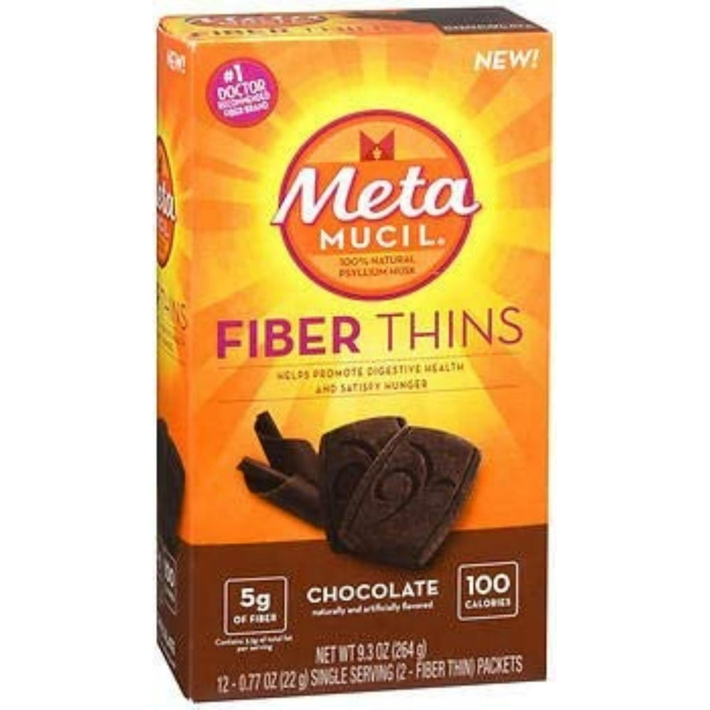 Meta Mucil Fiber Thins Chocolate 24 ct, Pack of 2 By Visit the