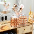thumbnail image 3 of Yayeee 4 Pack Qtip Holder Bathroom Cotton Swab Canister with Lid Clear Dispenser Set, Beige Geometric, 3 of 6