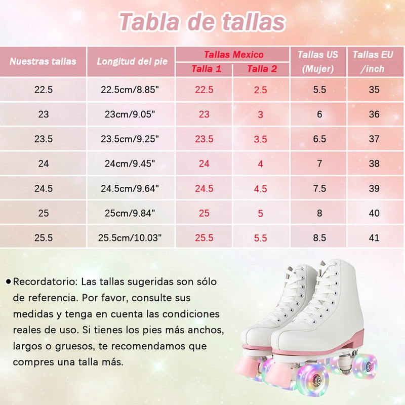 SHIBAILI Light up Roller Skates for Unisex Adult Teen,White Cartoon,Free Skate,Pink flash wheel(Women6.5/Men5.5)
