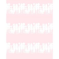 Fashionista Silhouettes Stripe Removable Vinyl Wallpaper by Barbie - Pink