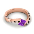 thumbnail image 3 of Diamond-Capitals 1.25 Carat Fine Princess Cut Amethyst & Black Onyx Gemstone Womens Ring for Wedding and Engagement 14K Rose Gold Size 11, 3 of 8