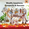 thumbnail image 2 of Kamdhenu Cow & Calf Idol for Home Temple | Divine Indian Decor Statue | Attract Wealth, Prosperity & Happiness | Hand-Painted Polyresin Figurine for Pooja & Gifting, 2 of 5