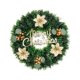 thumbnail image 1 of Guirnalda de decoración navideña, corona navideña para colgar en la puerta, invierno, decoración tres flores doradas, 1 of 9