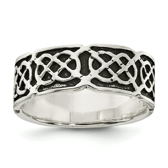 Sterling Silver Antiqued Celtic Ring QR6912