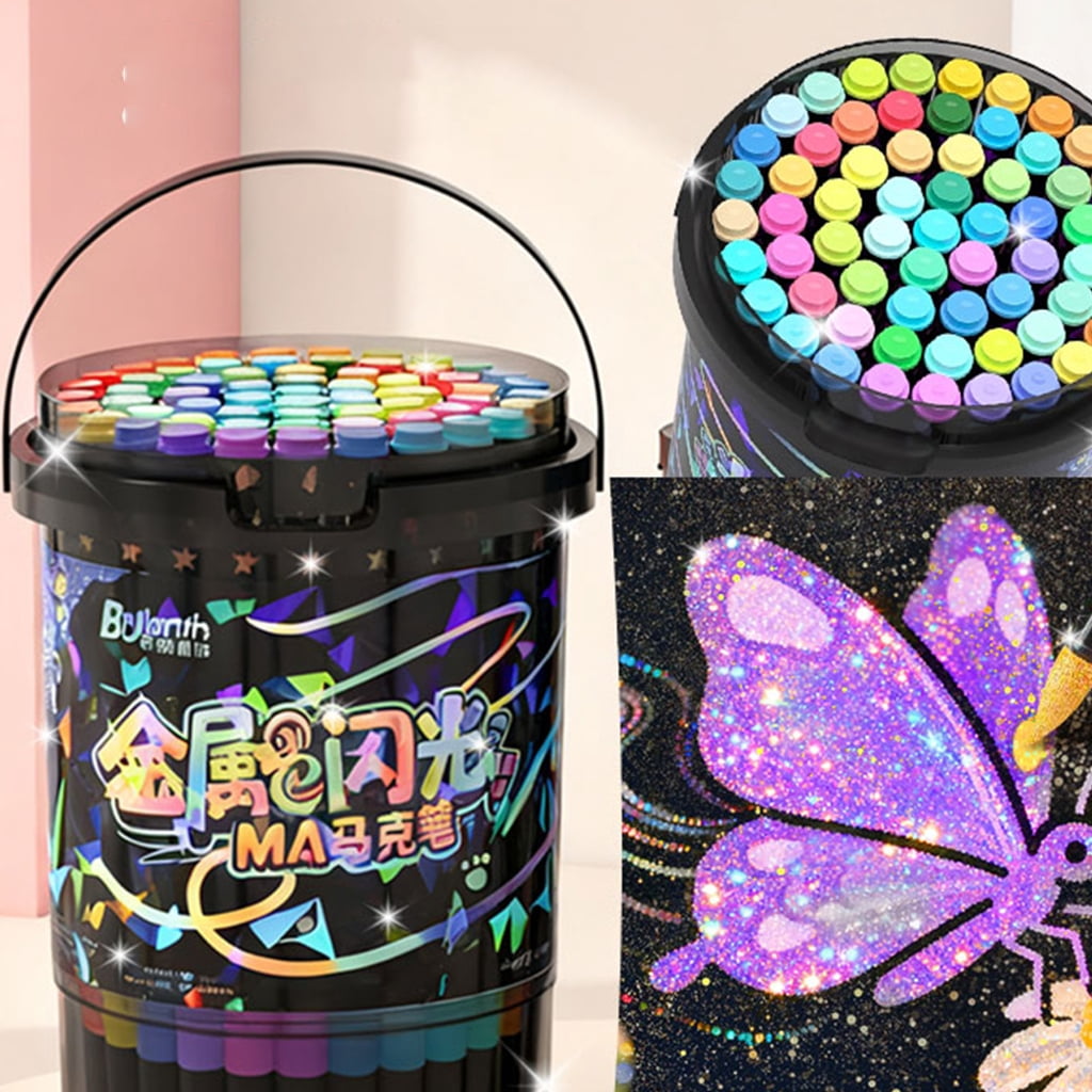 Sparkles Gel Ink Soft Brush Marker for Creative Drawing and Handmade Crafts