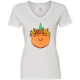 thumbnail image 3 of Inktastic Pumpkin Unicorn for Halloween and Thanksgiving Women's V-Neck T-Shirt, 3 of 5