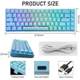 thumbnail image 5 of Lexontech MK14 Wired 60% Mechanical Gaming Keyboard with Chroma RGB Backlit Type C Ultra-Compact 68 Keys Full Anti-ghosting Mini Keyboard Compatible with PS4,Xbox,PC,Laptop,MAC(Blue/Blue Switch), 5 of 9