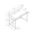 thumbnail image 5 of Pemberly Row Computer Desk Home Office Standing 48"L Metal Black, 5 of 5