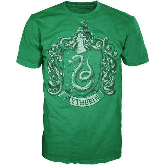 Harry Potter Slytherin Crest Men's Green T-Shirt- Large
