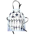thumbnail image 1 of Art Apron Female Ballet Dancers Performing Arts Black Silhouettes Illustration Design, Unisex Kitchen Bib Apron with Adjustable Neck for Cooking Baking Gardening, Purple Lavender White, by Ambesonne, 1 of 3
