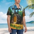 thumbnail image 2 of Lsque Green Tractor Field pattern Hawaiian Shirt for Men, Unisex Summer Beach Casual Short Sleeve Button Down Shirts-3X-Large, 2 of 9