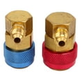 thumbnail image 1 of AC Quick Connector Adapter, Brass Metal 90 Degree Joint Wear Proof Air Conditioning Evacuation Adapter  For R134a Car, 1 of 8