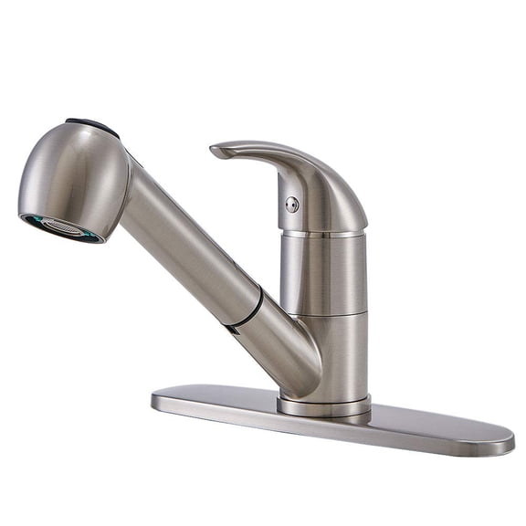 KINGO HOME Modern Single Handle Pull Out Kitchen Faucet, Brushed Nickel